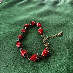 Adorable Enamel Strawberry bracelet